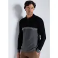Victorio & Lucchino Victorio & Lucchino, V&Ltil mænd. 4624576 Langærmet dobbeltstrikket poloshirt med dobbelt struktur (S), Casual, Viscose, Lange ærmer