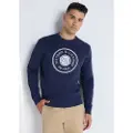 Victorio & Lucchino Victorio & Lucchino, V&Ltil mænd. 4623574 Sweatshirt med kasseformet hals og præget logo (S), Blå, Casual, Bomuld, Lange ærmer