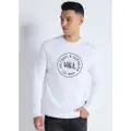 Victorio & Lucchino Victorio & Lucchino, V&Ltil mænd. 4623574 Sweatshirt med kasseformet hals og præget logo (XXL), Hvid, Casual, Bomuld, Lange ærmer