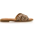 Mustang Mustangtil kvinder. 59580 Beige Maria-sandaler i læder (37), Fast, 1-3 cm, Ingen, Casual, Dyreprint