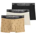 Ralph Lauren Polo Ralph Laurentil mænd. 714830299171 Pakke med 3 klassiske boxershorts i bomuld, brun, beige, sort (M), Afslappet, Flerfarvet
