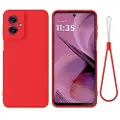 Mtp Products Motorola Moto G55 Liquid Silikone Cover med Strop - Rød