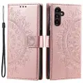 Mtp Products Samsung Galaxy A55 Mandala Series Etui med Pung - Rødguld