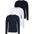 Hugo Boss BOSStil mænd. 50492321 Pakke med 3 veste med logo navy, hvid, sort (L), Afslappet, Bomuld, Lange ærmer, Blå