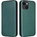 Mtp Products iPhone 15 Flip Cover - Karbonfiber - Grøn
