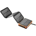 Lippa foldbar solenergibank 20000mAh 10,5W med 2x USB-A, lommelygte - sort/orange