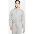 Nike Sportswear Phoenix Fleece-sweatshirt med kort snit og 1/4 lynlås til kvinder - grå