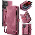 CASEME Samsung Galaxy S24 Ultra Caseme 008 2-i-1 Multifunktionel Pung - Rød