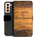 Mtp Products Samsung Galaxy S21+ 5G Premium Flip Cover med Pung - Træ