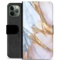 Mtp Products iPhone 11 Pro Premium Flip Cover med Pung - Elegant Marmor