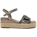 MARIAMARE Mariamaretil kvinder. 68564 Riccia sølvfarvede sandaler (38), Sølvfarvet, Stof, 3-5 cm, Spænder, Casual