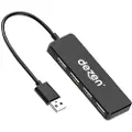 Dezen UH24 USB hub - USB 2.0 - 4 ports - Sort