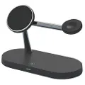 Mtp Products 5 i 1 magnetisk trådløs oplader til iPhone, Apple Watch, AirPods hurtigopladningsdockstation - Sort