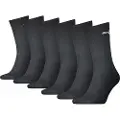 Puma Unisex Crew Socks 6 pack, Clothing, Black, 47-49