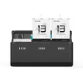 Telesin Pocket Size 3-Slot Charger Box + 2pcs Stamina Battery Kit GoPro Hero 13