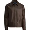 Ralph Lauren Polo Ralph Laurentil mænd. 710671431002 Brun glat læderjakke (S), Casual, Lange ærmer