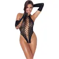 Cottelli - bodystocking med handsker (sort) - S-L