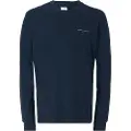 Tommy Hilfiger Tommy Jeanstil mænd. DM0DM21594 Langærmet slim fit t-shirt med lineært navy-logo (S), Casual, Bomuld, Lange ærmer, Blå