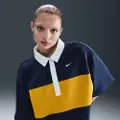 Nike Oversized, kortærmet Nike Sportswear-polotop til kvinder - blå
