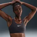 Nike Justerbar Nike Swoosh-sports-bh uden indlæg og med kraftig støtte til kvinder - grå