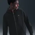 Nike Solo Swoosh-hættetrøje i fleece med fuld lynlås til mænd - sort