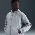 Nike Solo Swoosh-hættetrøje i fleece med fuld lynlås til mænd - grå