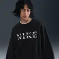 Nike Oversized Nike Sportswear Phoenix Fleece-sweatshirt med rund hals til kvinder - sort