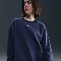 Nike Oversized Nike Sportswear Phoenix Fleece-sweatshirt med rund hals til kvinder - blå