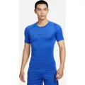 Nike Tætsiddende Nike Pro Dri-FIT-fitnessoverdel med korte ærmer til mænd - blå