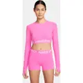 Nike Kort Nike Pro Dri-FIT-top med lange ærmer til kvinder - rød