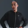 Nike Løstsiddende Nike Sportswear Phoenix Fleece-hættetrøje med kort snit og fuld lynlås til kvinder - sort