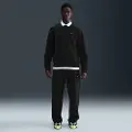 Nike Solo Swoosh-fleecebukser med åben kant til mænd - sort