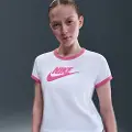 Nike Sportswear Ringer-T-shirt med grafik til kvinder - hvid