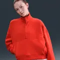 Nike Oversized Nike 24.7 ImpossiblySoft Dri-FIT-trøje med 1/2 lynlås til kvinder - rød