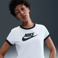 Nike Sportswear Ringer-T-shirt med grafik til kvinder - hvid