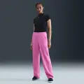 Nike Sportswear Chill Terry-sweatpants i french terry med mellemhøj talje og åben kant til kvinder - Pink