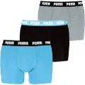 Puma Boxer Briefs (3-Pack) Men, Clothing, Grey Melange/Light Blue, 4