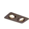 QAZQA Afrundet indbygningsspotlight mørk bronze GU10 50mm drejelig og vipbar IP44 2-lys - Alberto