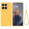 Mtp Products Motorola Edge 60 Pro Flydende silikone cover med håndrem - gul