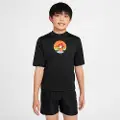 Nike Kortærmet Nike Swim Hydroguard Dri-FIT-overdel til større børn (drenge) - sort