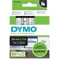 Dymo Tape D1 24mm Sort/gennemsigtig