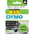 Dymo D1 tape | 9mm x 7m rulle | sort på gul