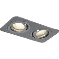 QAZQA Afrundet indbygningsspotlight Gunmetal GU10 50mm drejelig og vipbar IP44 2-lys - Alberto