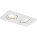 QAZQA Afrundet indbygningsspot hvid GU10 50mm drejelig og vipbar IP44 2-lys - Alberto