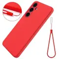 Mtp Products Samsung Galaxy S24+ Liquid Silikone Cover med Strop - Rød