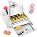 Vevor Kommerciel Automatisk Donutsmaskine, 6 Rækker Donutfremstillingsudstyr, 360 stk/time Elektrisk Højtydende Donutmaskine, Rustfrit Stål Automatisk Frituregryde, med Intelligent Styring