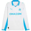 Puma Olympique de Marseille 25/26 Long Sleeve Home Jersey Men, Sport, White/Azure, 3XL