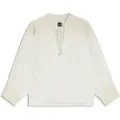 Hugo Boss BOSStil kvinder. 50546176 Brodes beige bluse (38), Casual, Bomuld, Klassisk, 3/4 ærmer