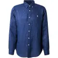 Ralph Lauren Polo Ralph Laurentil mænd. 710966294025 Navy hørskjorte (L), Blå, Casual, Linned, Lange ærmer