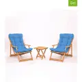 Kalune Design - Havesæt med bord og stole (3 dele) - Larin - Blå - Loungemøbler - - Homeroom